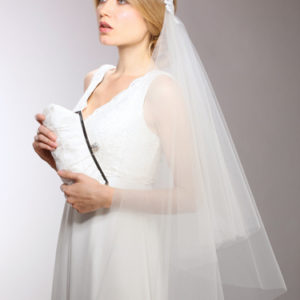 Couture asymmetrical bridal veil