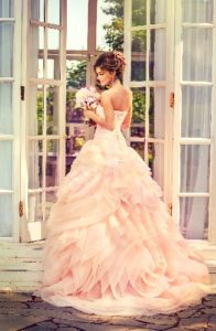 Bridal dress with ruffles