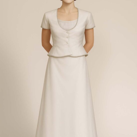 Custom Design - Elegant White Two-Piece Ensemble