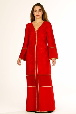 Red Silk Couture Coat